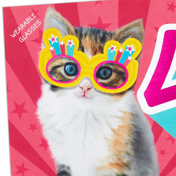 Girl, You Rule 4th Birthday Card With Wearable Sunglasses, , large image number 5
