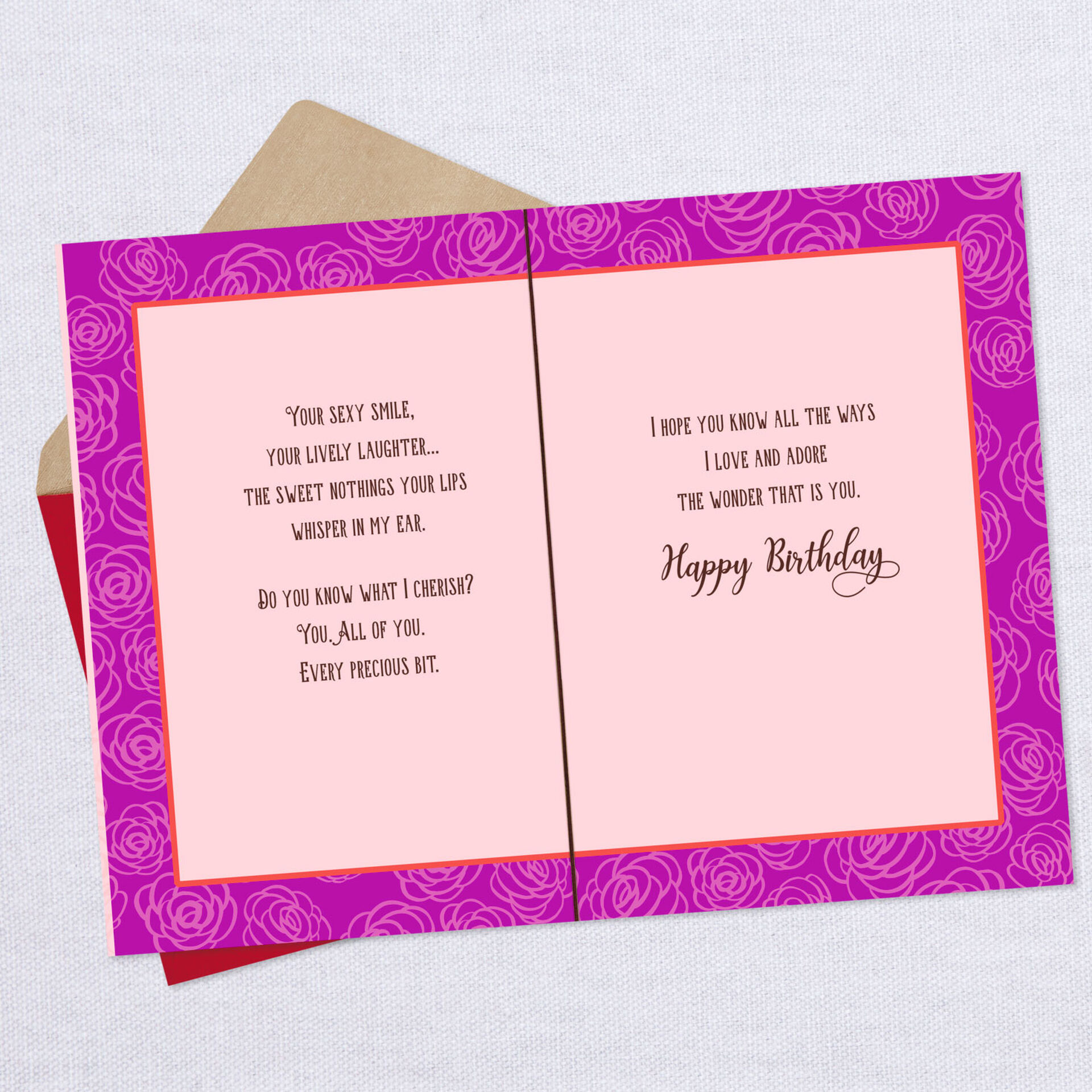 we fit together perfectly romantic birthday card