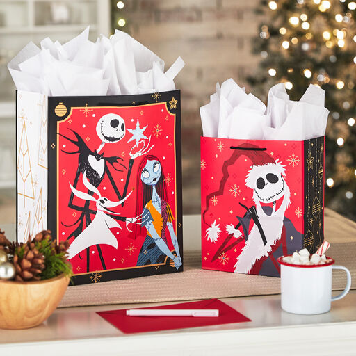 9.6" Disney Tim Burton's The Nightmare Before Christmas Jack Skellington Christmas Gift Bag, 