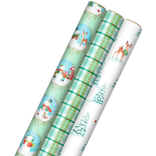 Brown Snowman Family Jumbo Wrapping Paper Roll - Set of 3, Best Price and  Reviews