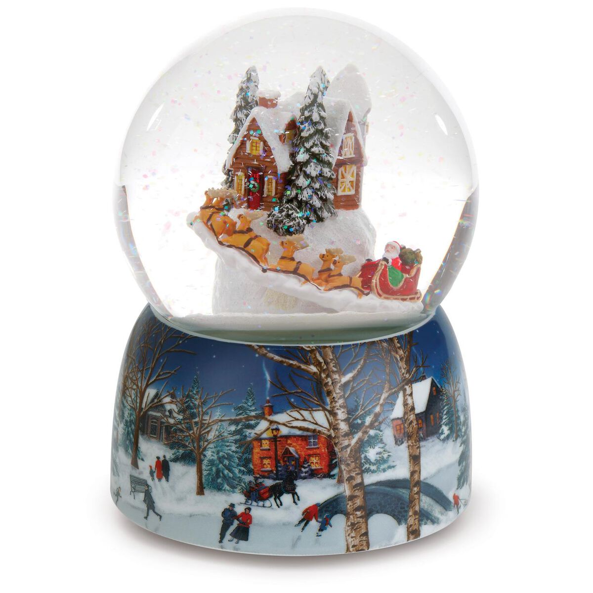 Santa's Village Glitterdome Musical Snow Globe - Snow Globes & Water ...