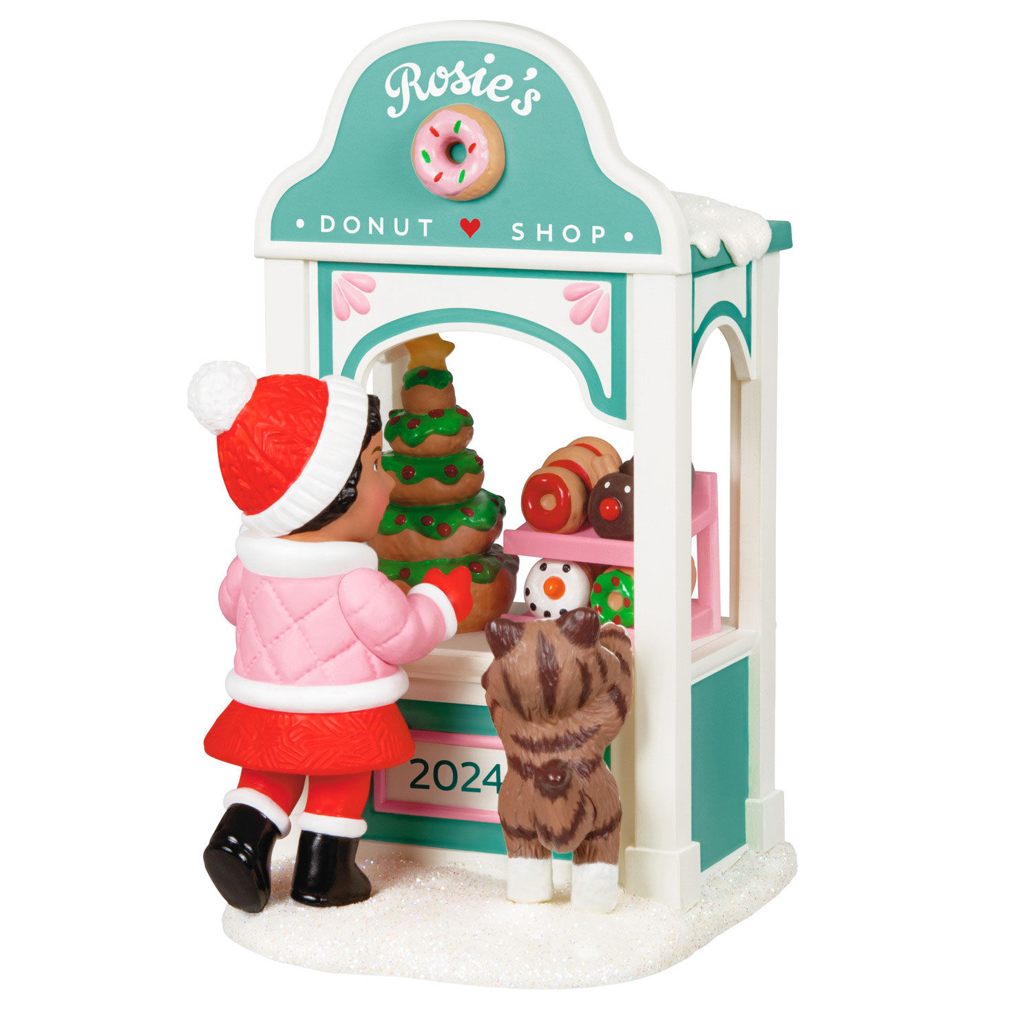 Hallmark Keepsake Christmas Ornament 2024 Vale Alfreda   Girl And Cat At Donut Shop Keepsake Ornament 2299QXC5624 01 