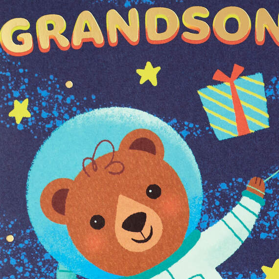 Out of this World First Birthday Card for Grandson With Sticker, , large image number 4