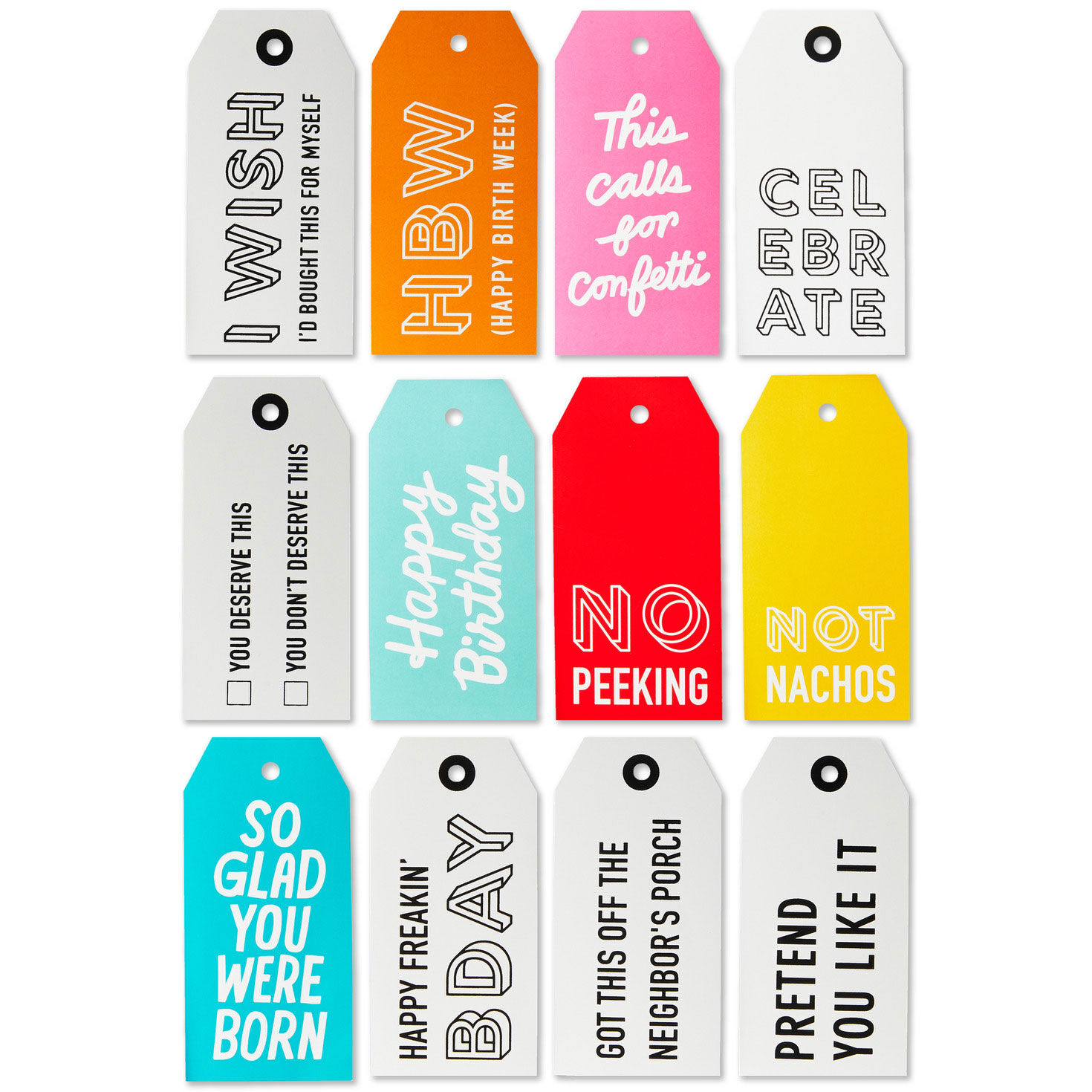 Assorted Funny 12-Pack Gift Tags for only USD 4.99 | Hallmark