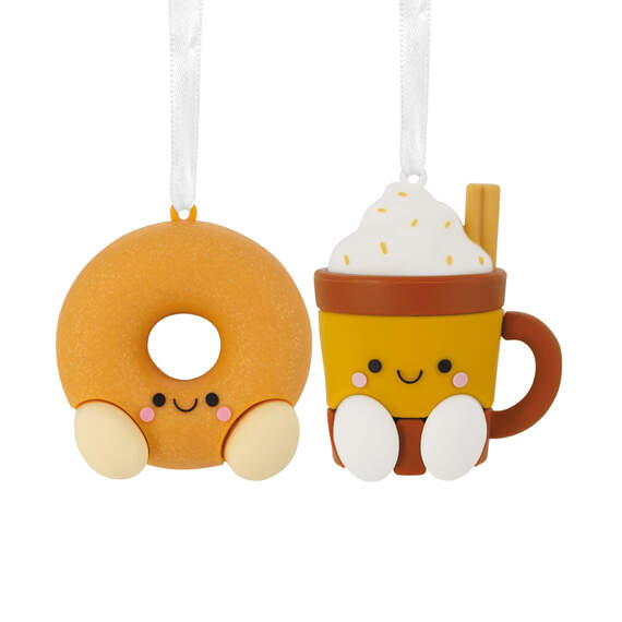 Better Together Apple Cider Donut and Festive Drink Magnetic Hallmark Ornaments, Set of 2