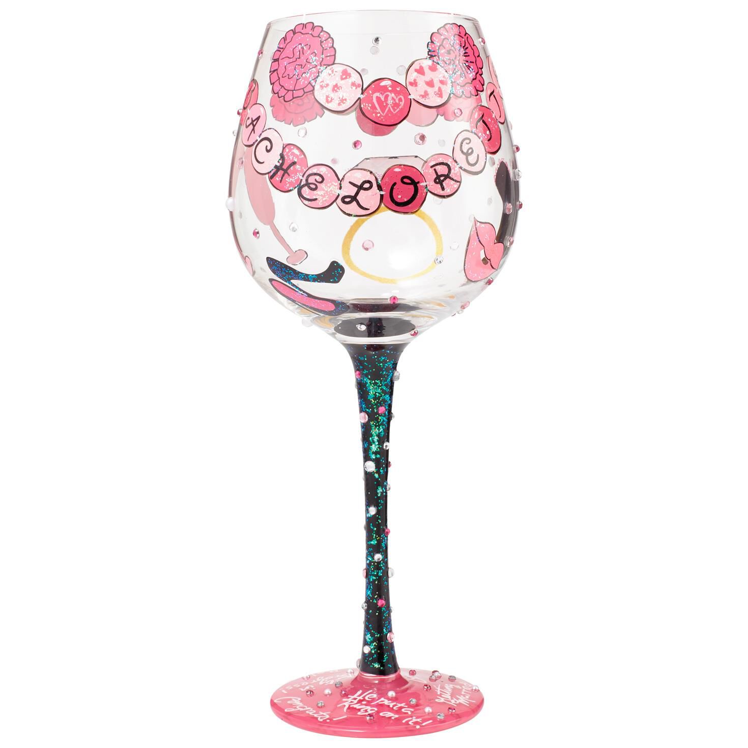 Lolita Love My Rescue Handpainted Wine Glass, 15 oz.