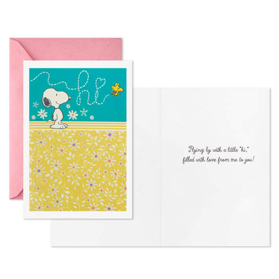 Peanuts® Snoopy and Woodstock Floral Assorted Thinking of You Cards, Pack of 6, , large image number 3