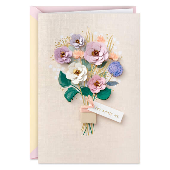 You Amaze Me Hand-Tied Flower Bouquet Mother's Day Card