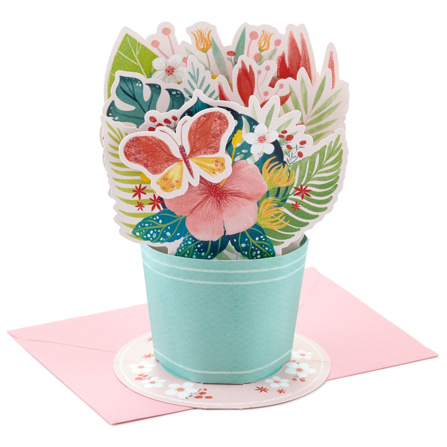 Tropical Bloom Pop-Up Bouquet Greeting Card