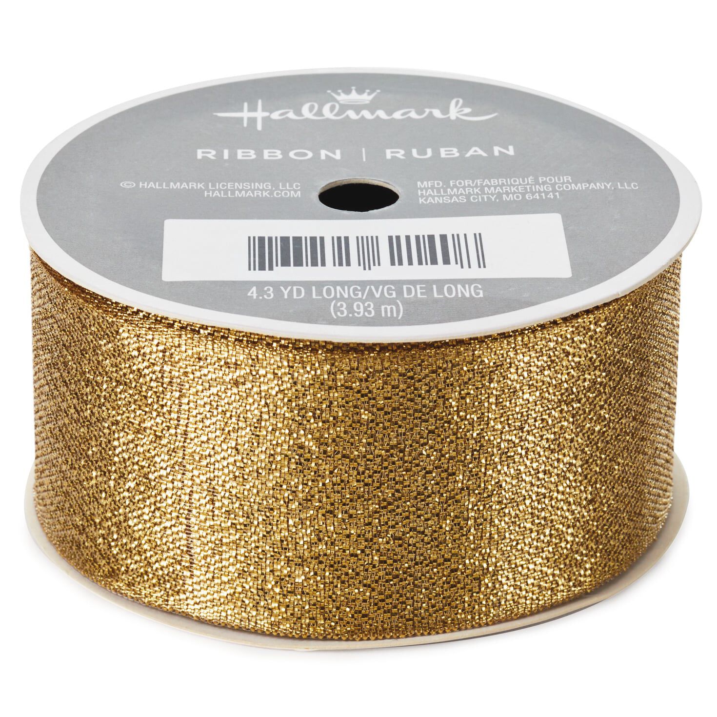 Gold Glitz Metallic Ribbon, 1 x 25yds, 12 Rolls/Box - Fisch