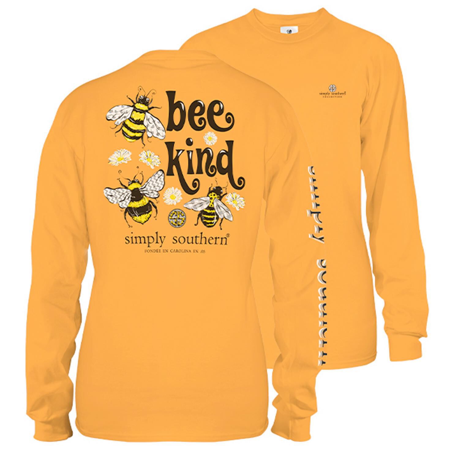 Simply Southern Bee Kind Women S Long Sleeve T Shirt Clothing