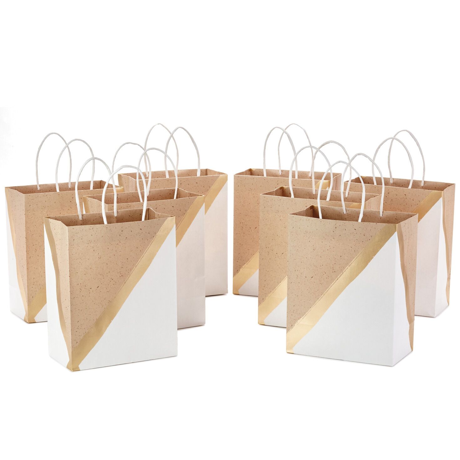 9.6" White and Kraft Paper 8-Pack Gift Bags for only USD 15.99 | Hallmark