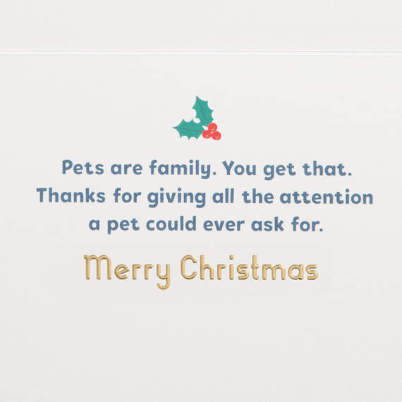 Cute Pets Thanks Christmas Card for Pet Caregiver, , large image number 2