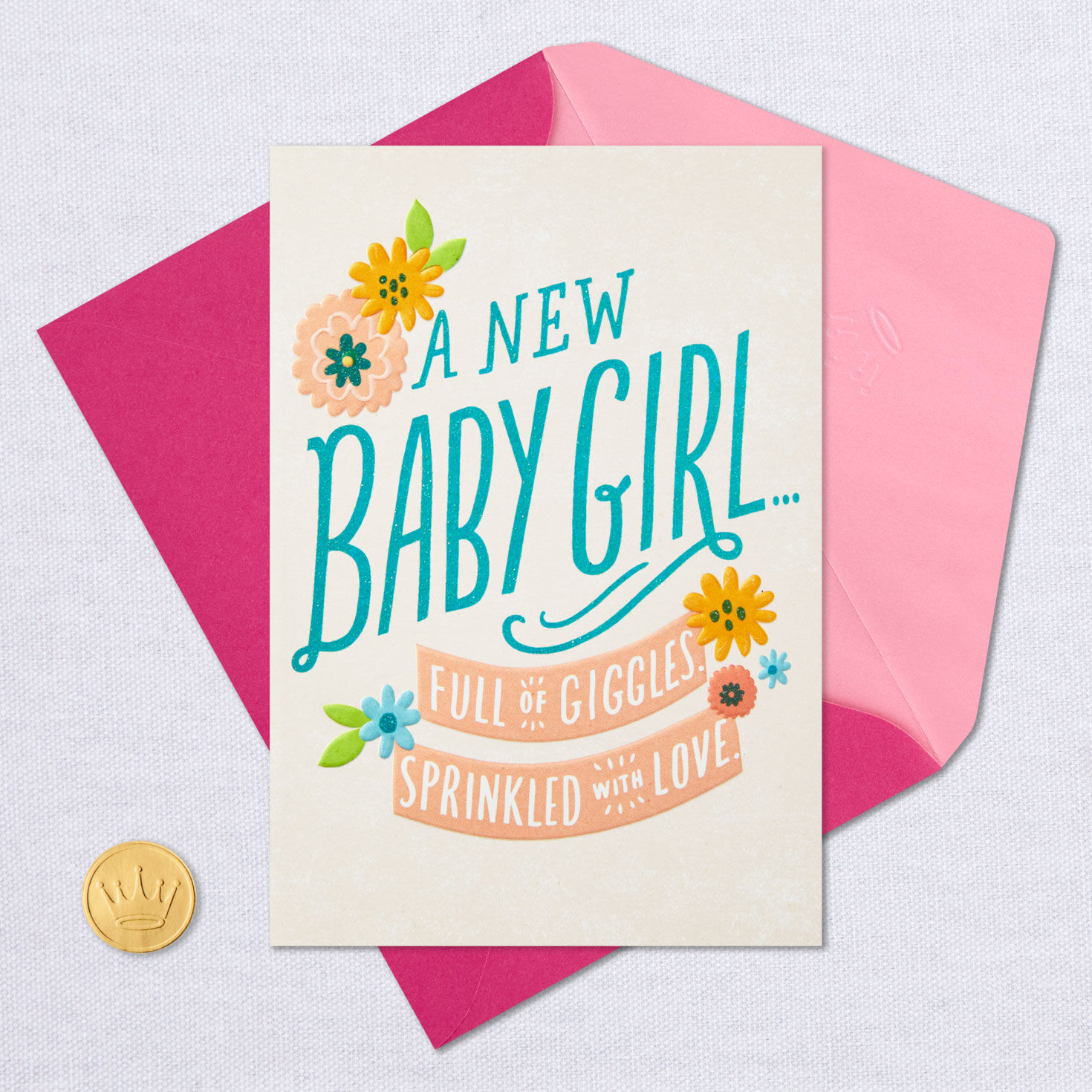 Full of Giggles New Baby Girl Card for only USD 2.99 | Hallmark