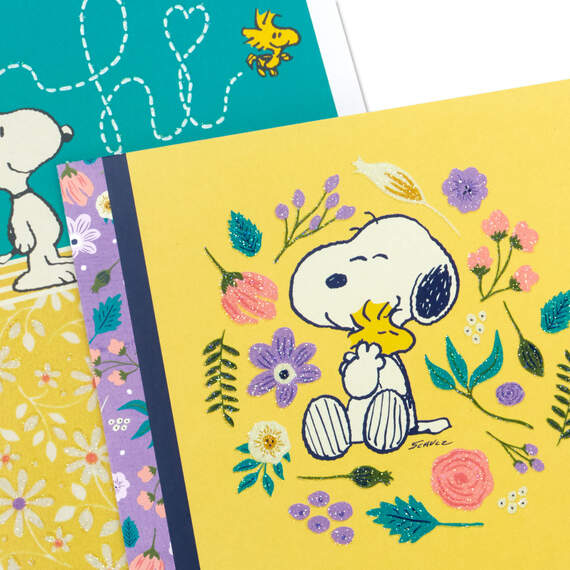 Peanuts® Snoopy and Woodstock Floral Assorted Thinking of You Cards, Pack of 6, , large image number 4