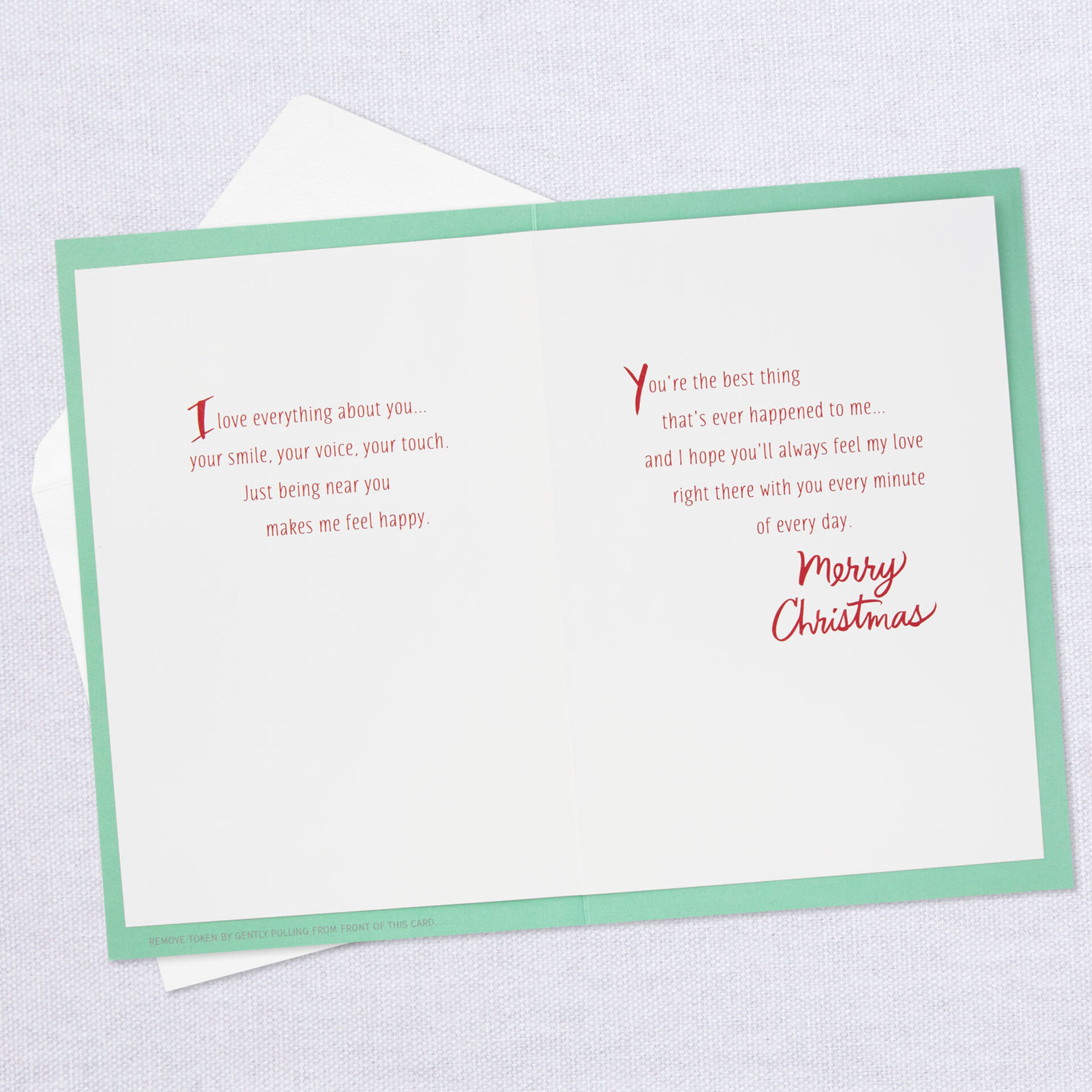 Love You Always Romantic Christmas Card With Heart Token - Greeting ...