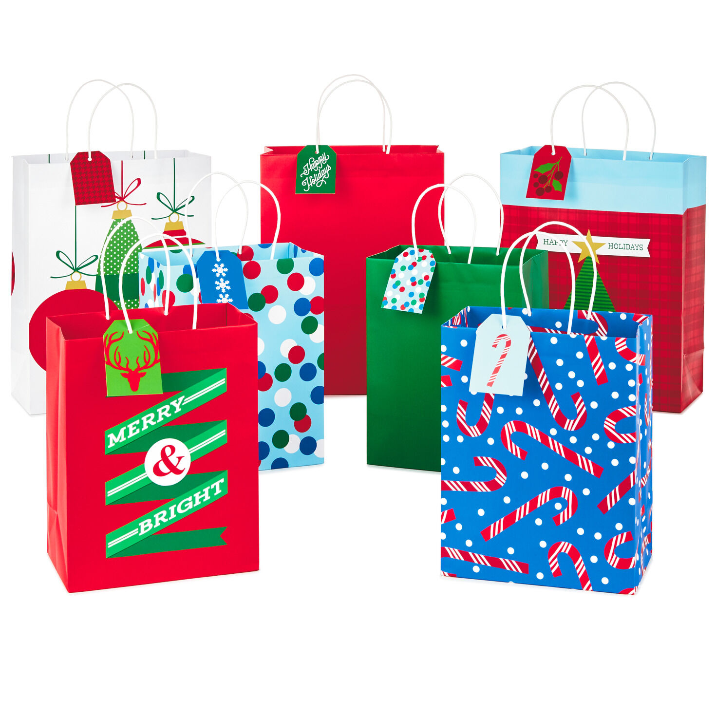 Colorful Christmas Gift Bags With Mix and Match Tags, Assorted Sizes and Designs for only USD 13.99 | Hallmark