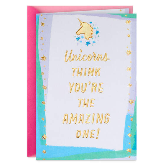 Unicorns Think You're Amazing Mother's Day Card, , large image number 1