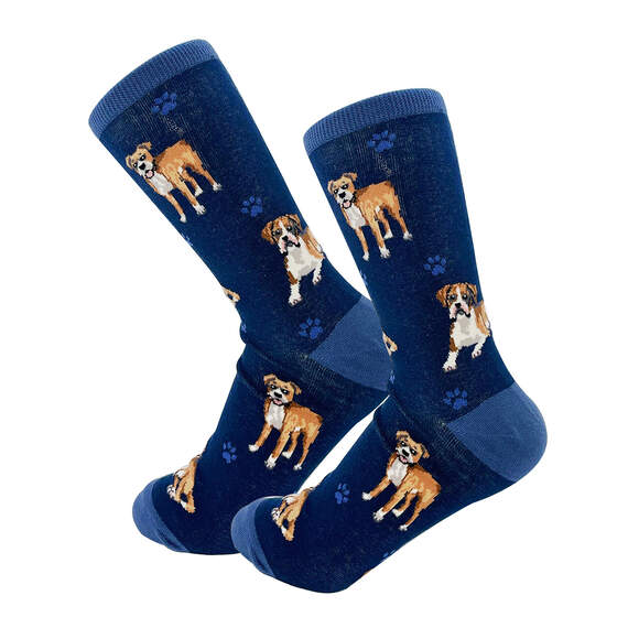 E&S Pets Boxer Novelty Crew Socks - Socks & Slippers