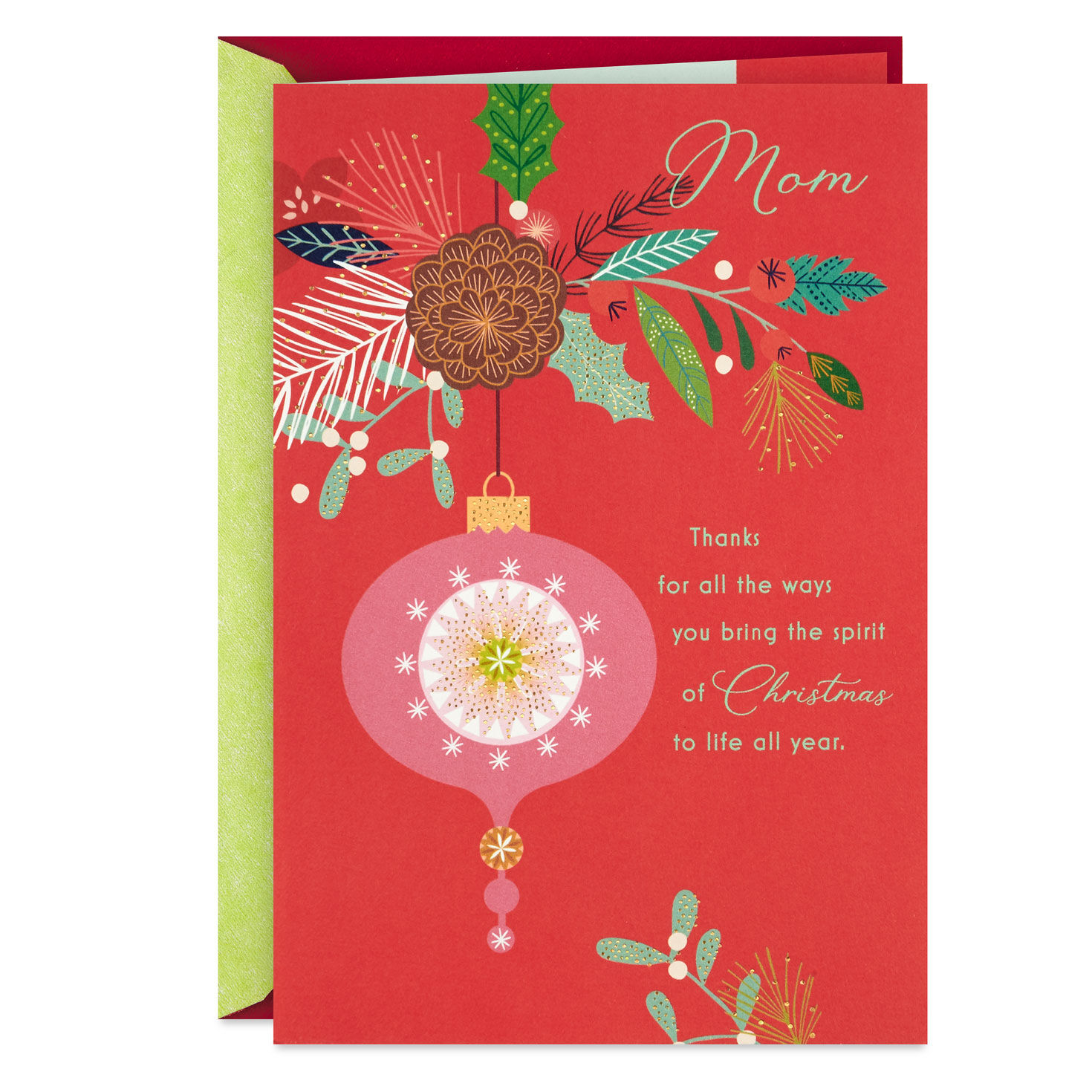 BlinkBlink Christmas Card for Mom, Merry Christmas Greeting Card with  Envelope and Seal, Express Your Love and Warm Christmas Wishes for Mother