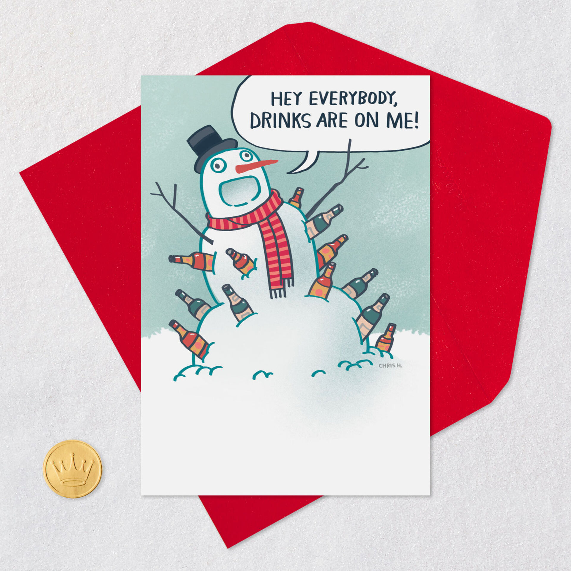 Beer Snowman Funny Holiday Card Greeting Cards Hallmark