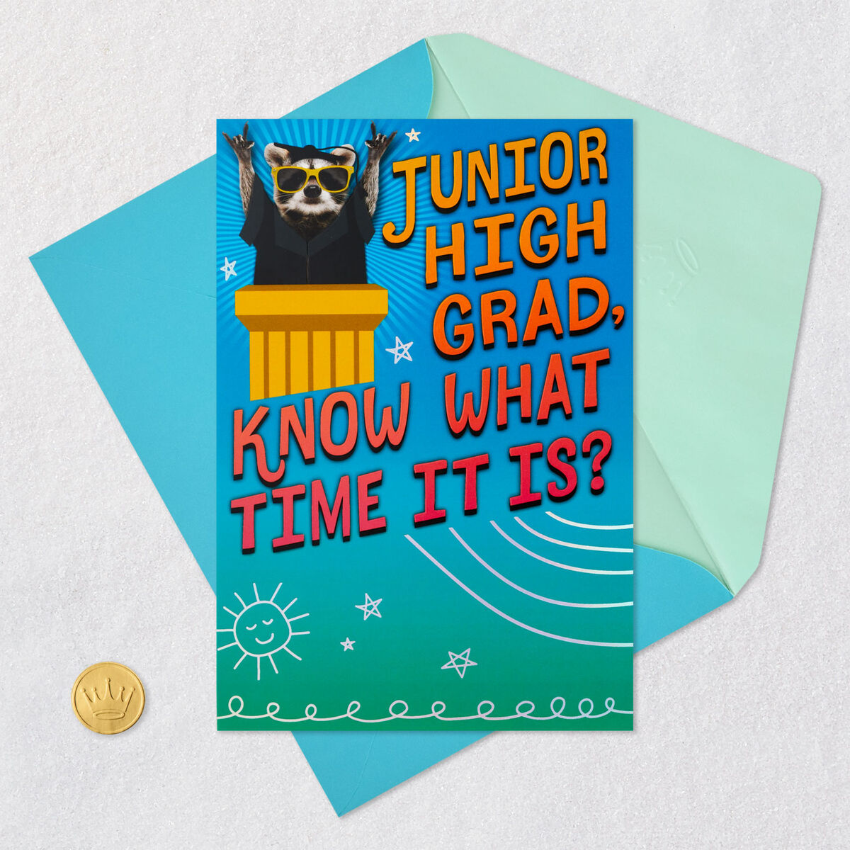 raccoon-grad-in-sunglasses-junior-high-graduation-card-greeting-cards