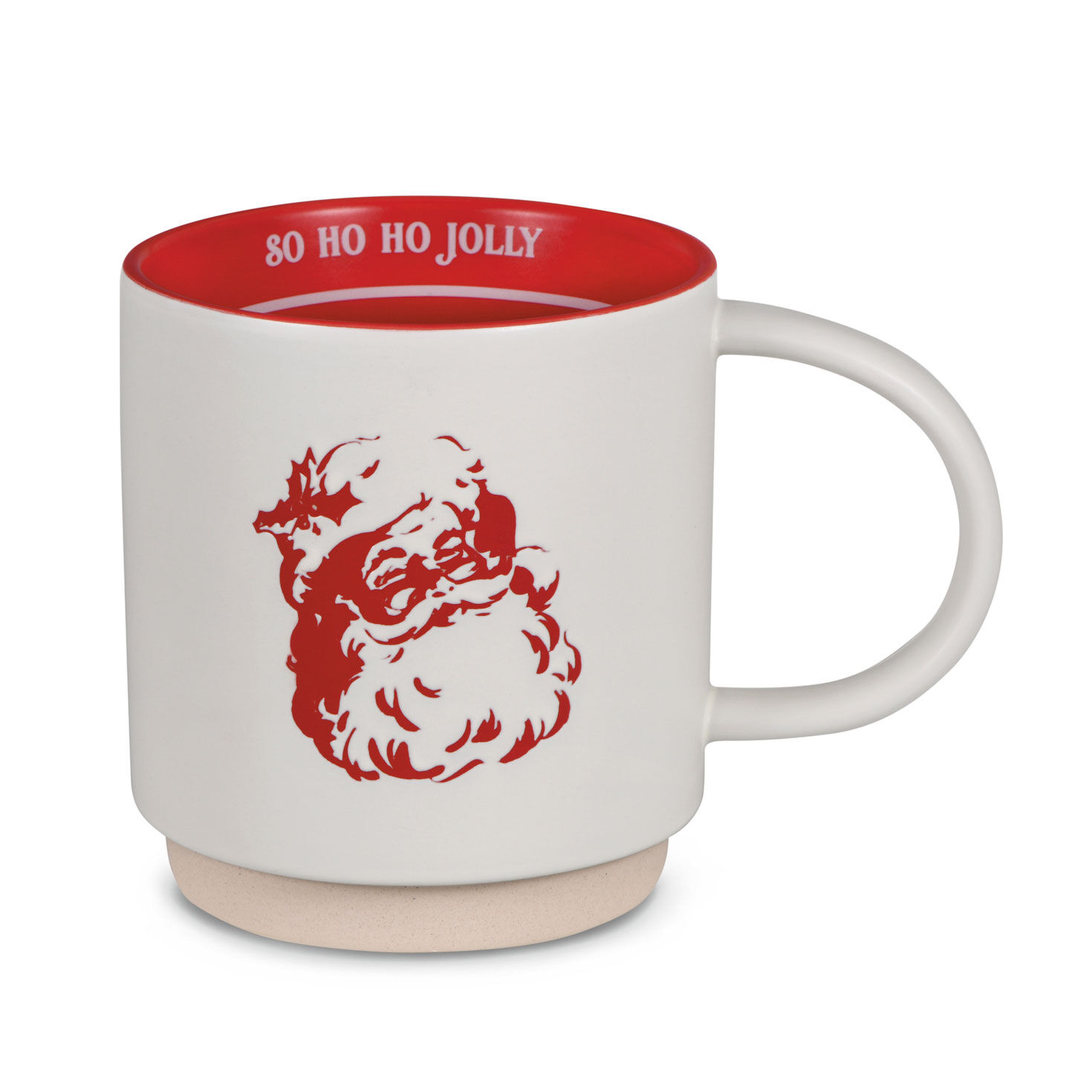 Home Essentials Monogram A 20 oz Coffee Mug Cup w/Santa Hats Ho Ho Ho