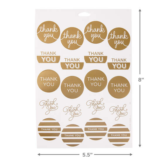 Gold Foil Thank-You Sticker Seals, 10 sheets - Invitations | Hallmark