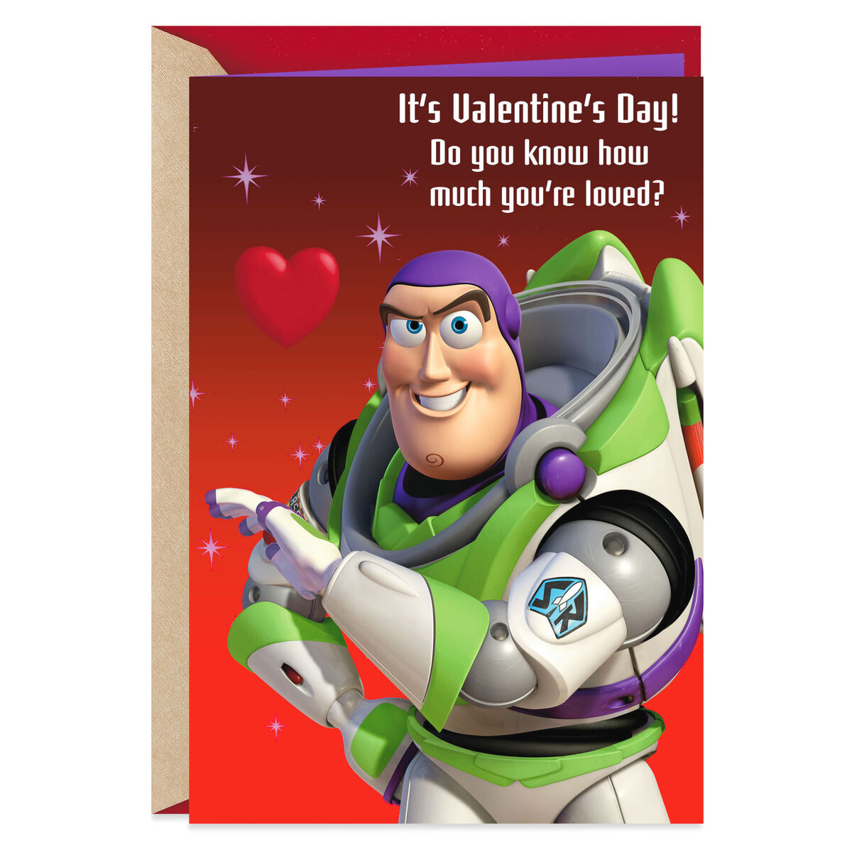 Disney/Pixar Toy Story Buzz Lightyear You're Loved Valentine's Day Card
