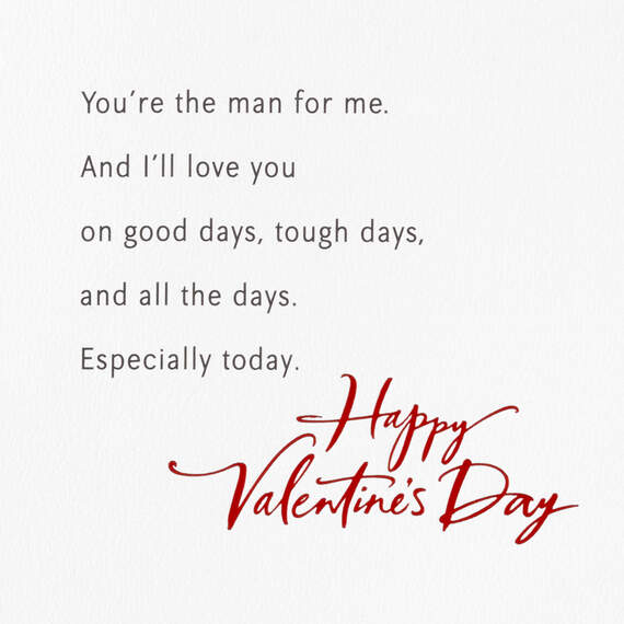 You're the Man for Me Valentine's Day Card for Husband - Greeting Cards ...