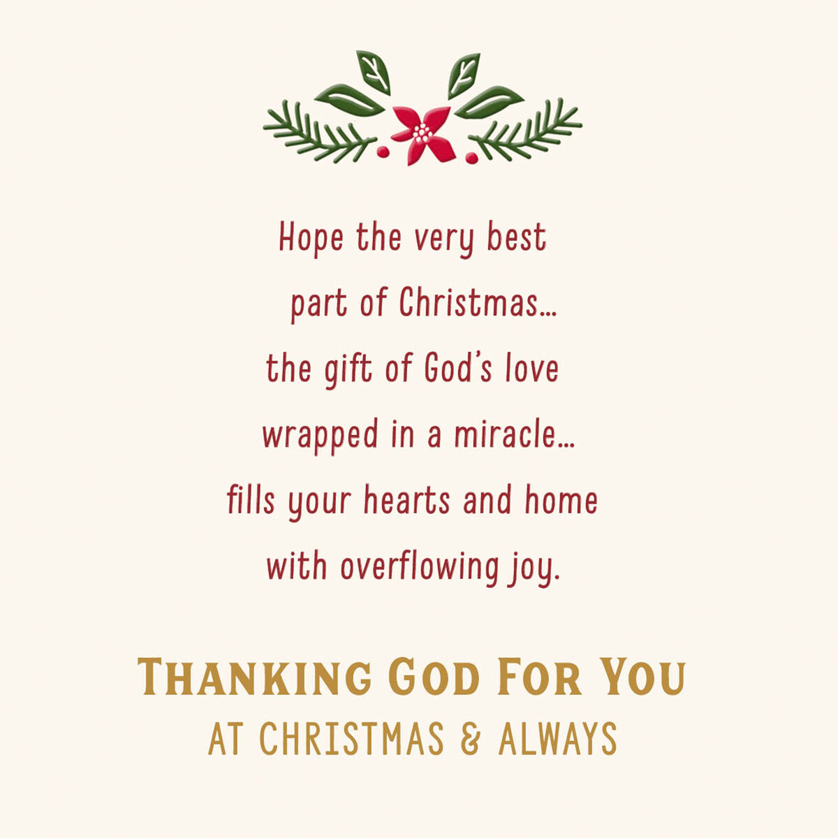 Gift of God's Love Religious Christmas Card for Pastor and Family ...