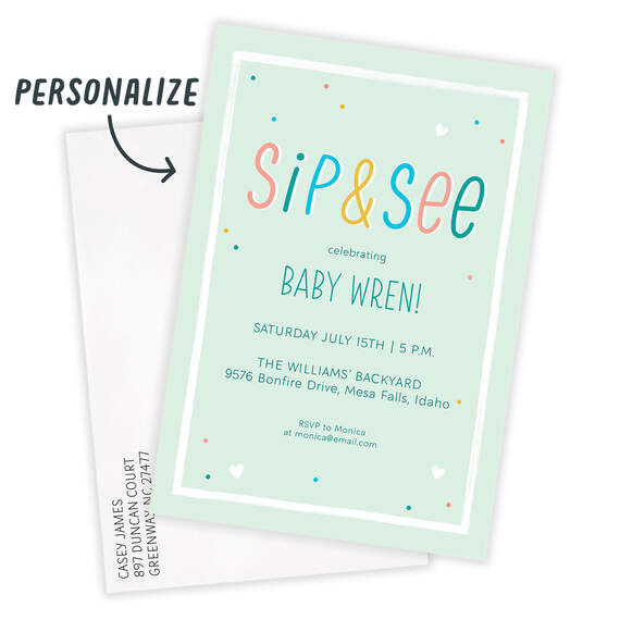 Sip and See Baby Shower Invitation, , large image number 2