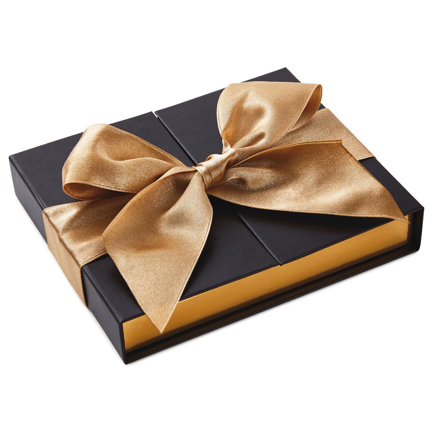 Black Gift Card Holder Box With Gold Ribbon Bow