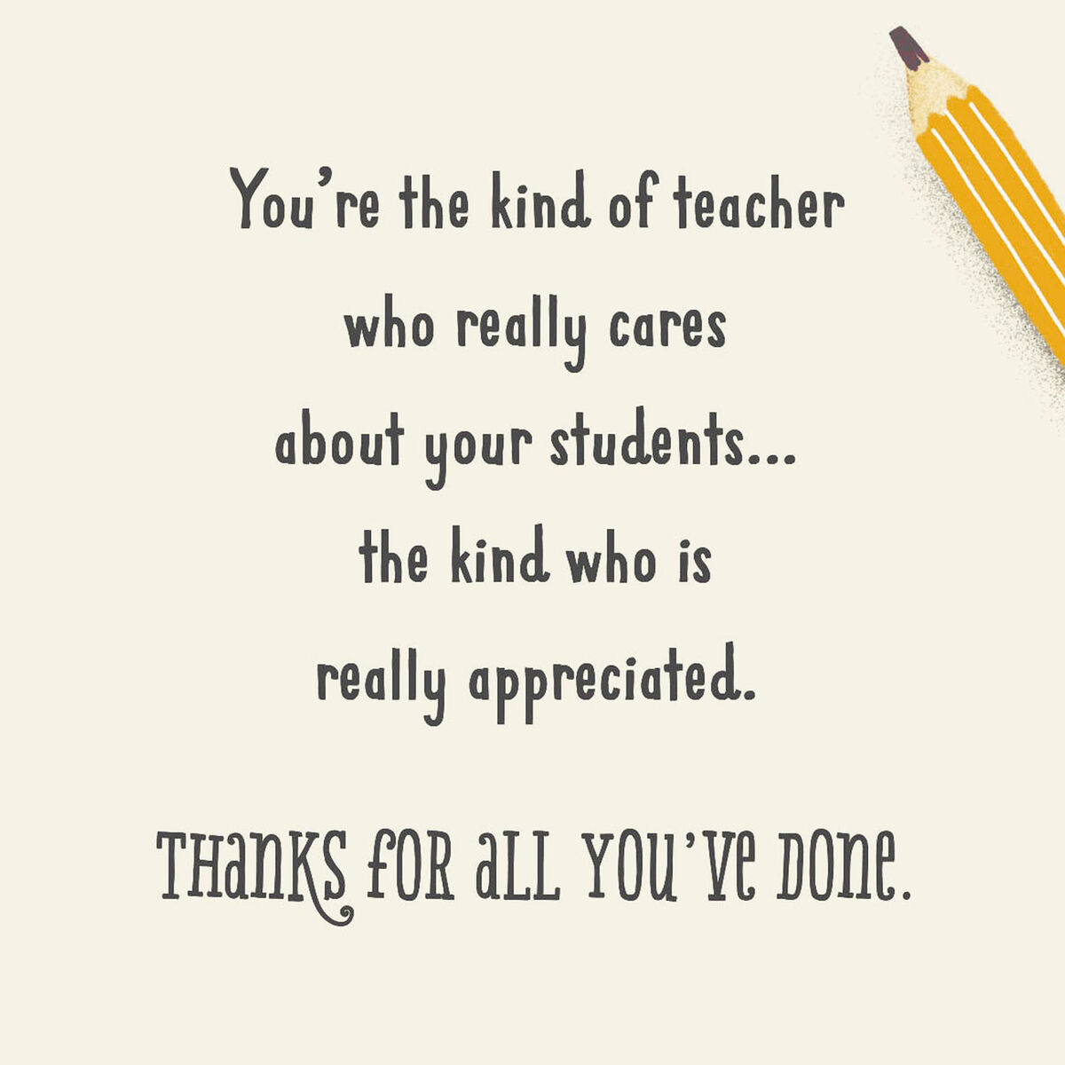 You Really Care About Your Students Thank You Card for Teacher ...