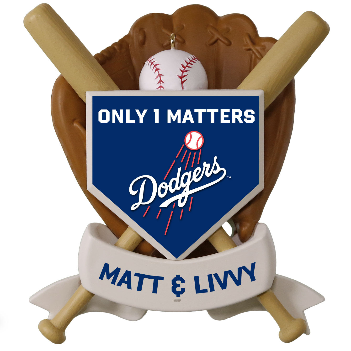 MLB Baseball Personalized Photo Ornament, Dodgers™ - Personalized