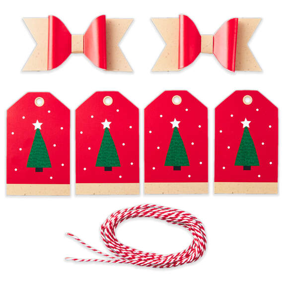Colorful Kraft Christmas Gift Bow and Gift Tag Kit - Seals & Gift Tags ...