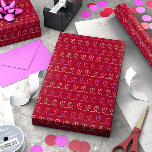 Negj Valentine's Day Wrapping Paper Colorful Gift Wrapping Paper Holiday Party Gift Love Heart Paper Shiny Wrapping Paper Sheets Welcome Bags Product