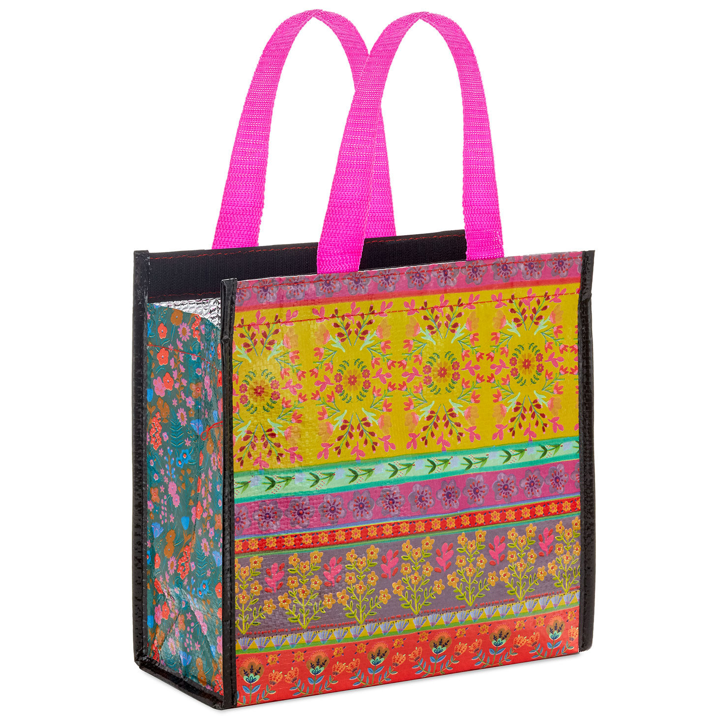 Floral Pattern Lunch Box Bag, Portable Nylon Handbag, Women's Zipper  Storage Bag For Travel Picnic, Work, School - Temu Israel