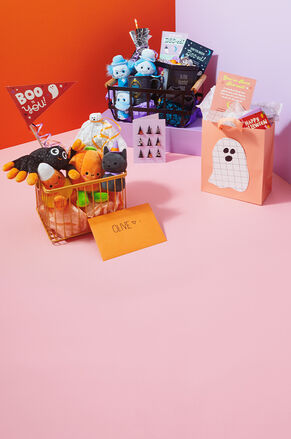 Three Halloween-themed boo bag party favors