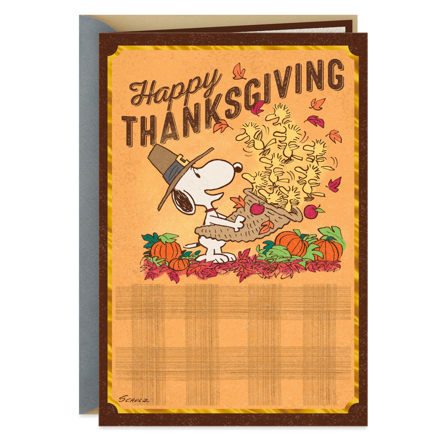 Peanuts® Snoopy And Woodstock Cornucopia Thanksgiving Card - Greeting 