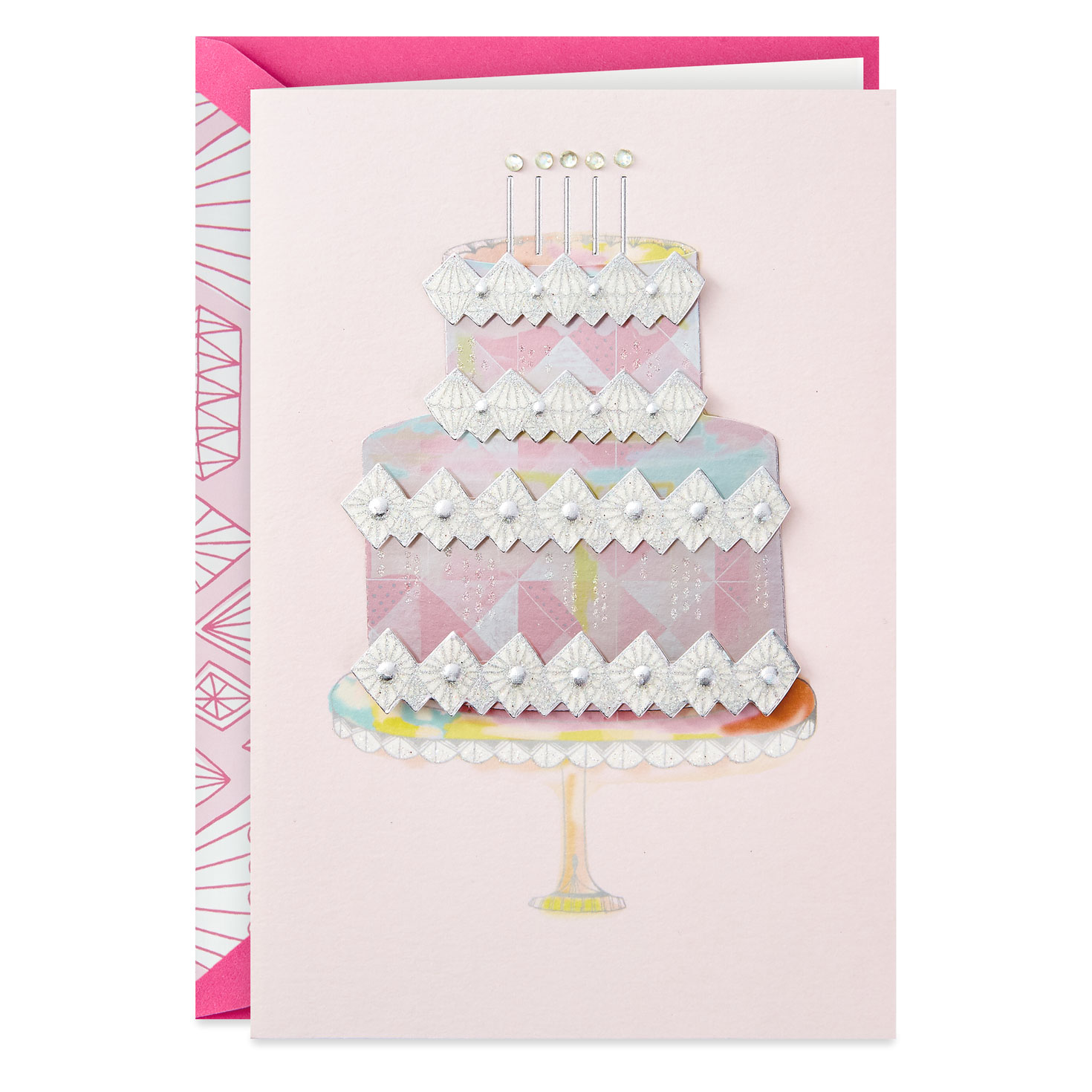 Bling Birthday Cake French-Language Birthday Card ...