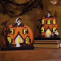 $14.99  Light-Up Pumpkin Houses